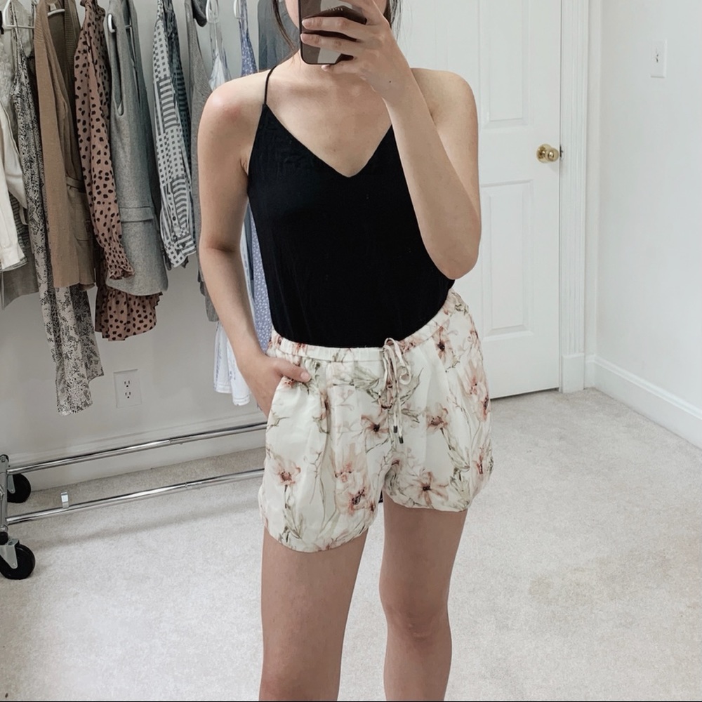 Haute Hippie | Floral Print Silk Organza Shorts